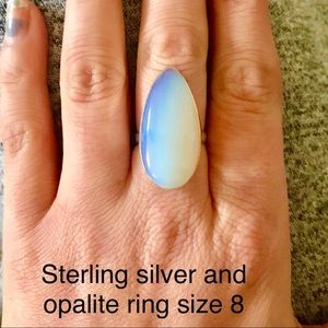 Sterling silver and opalite ring